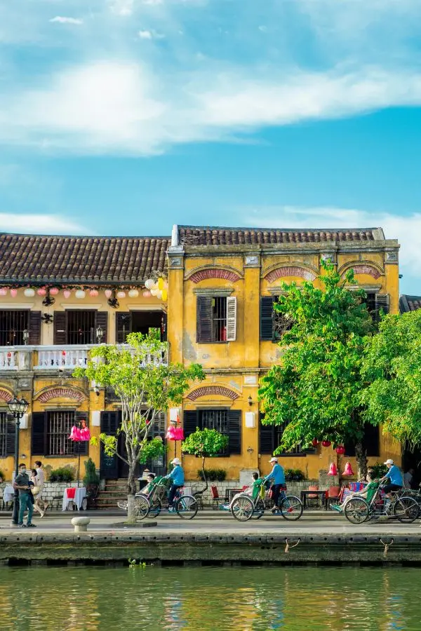Colorful Hoi An street on da nang tours