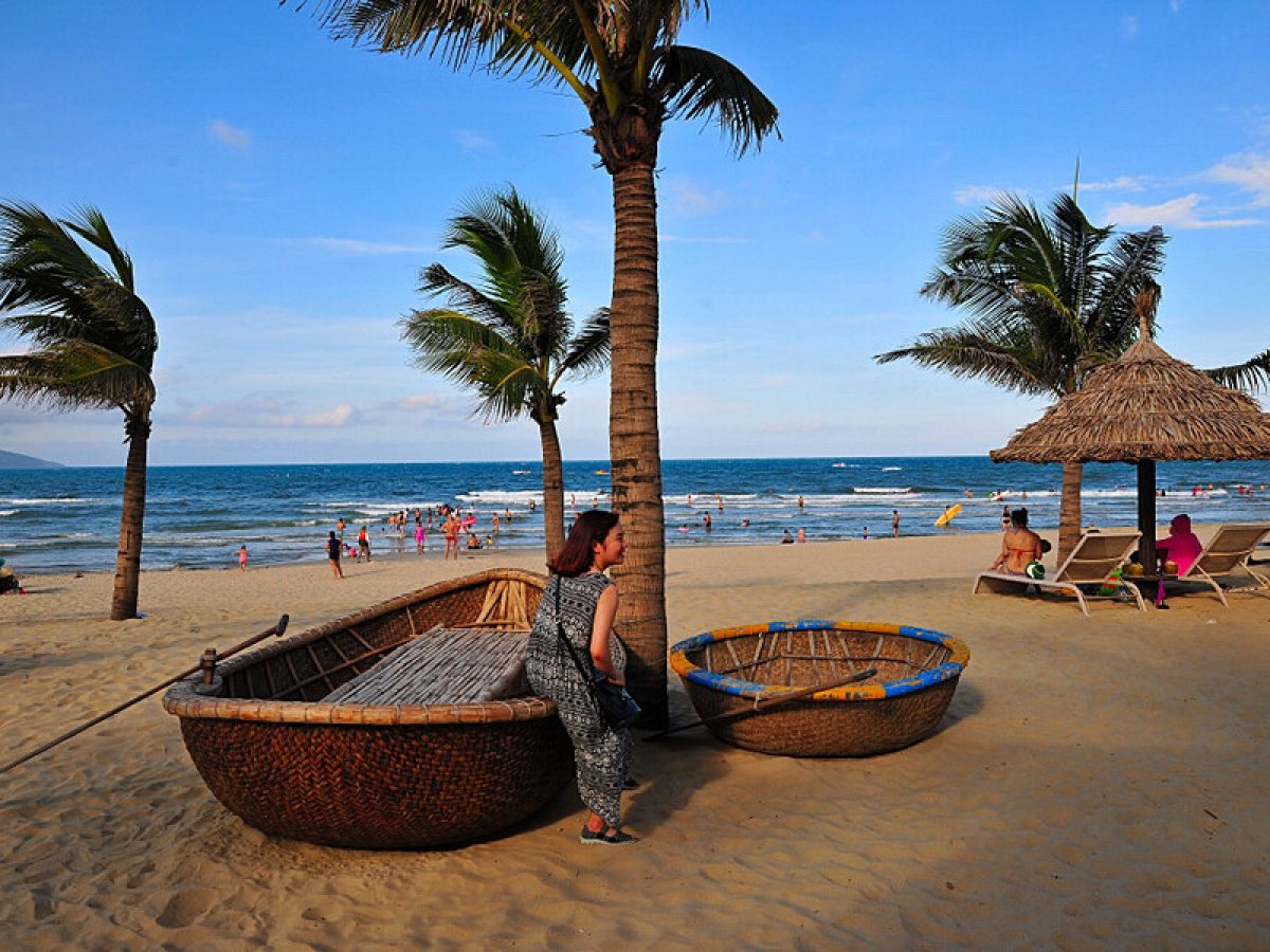 taking photo at My Khe beach