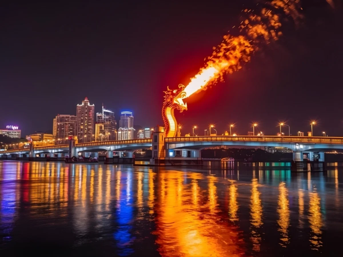 The Dragon Bridge Fire and Water show