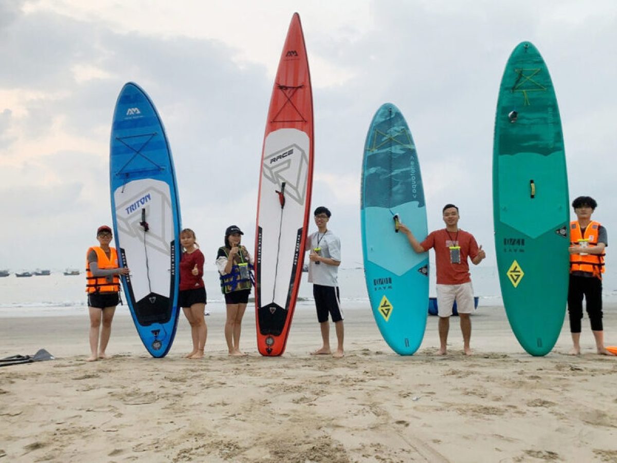 surfing at My Khe beach