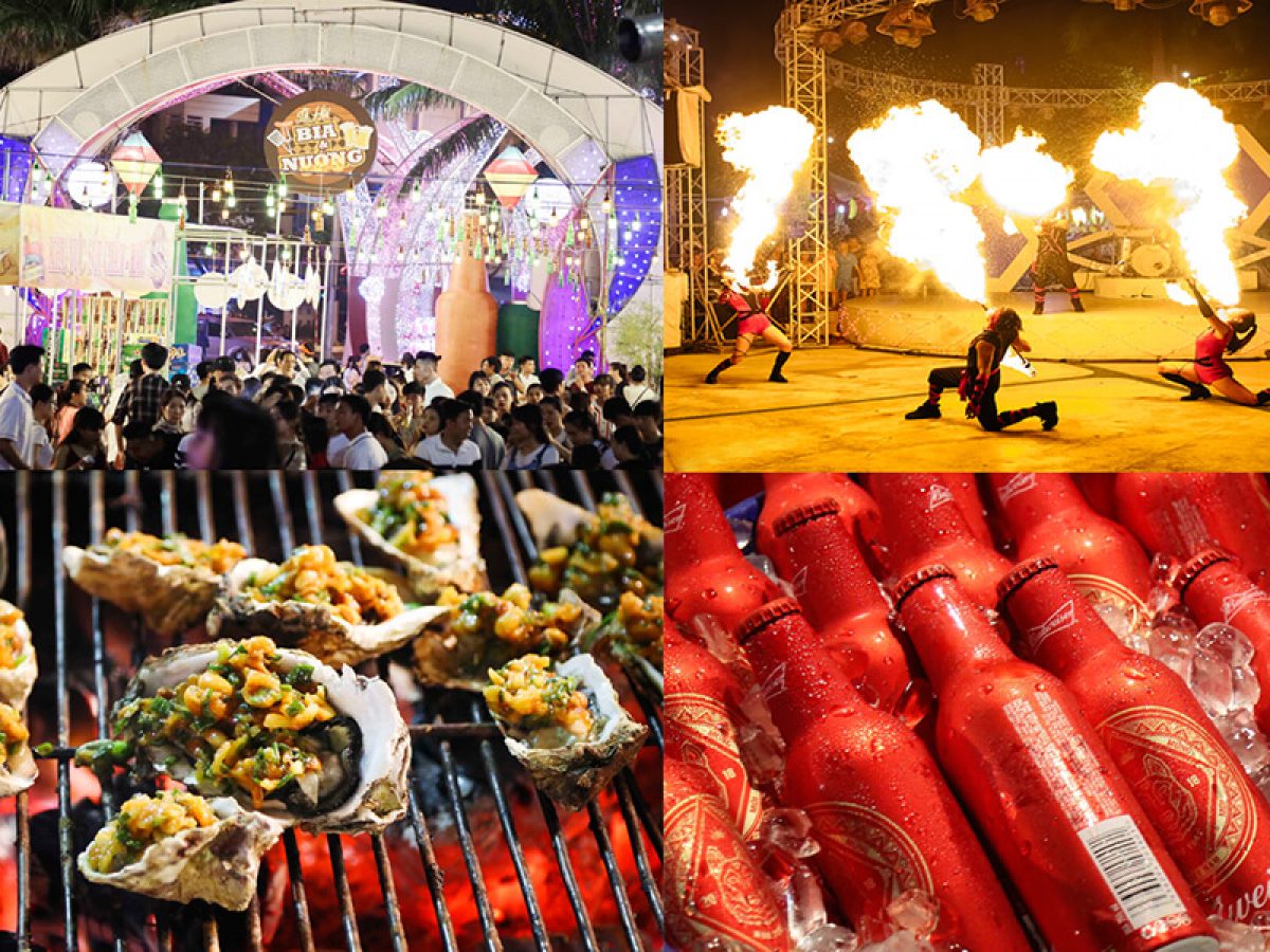 Danang night market with food and performances